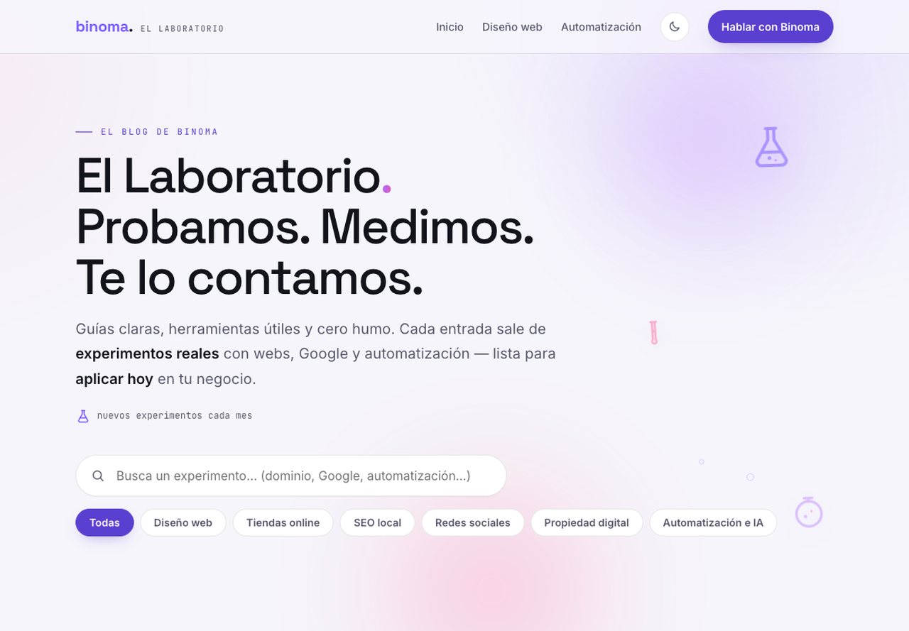 El Laboratorio de Binoma: la web, el CRM y la automatización que usamos a diario