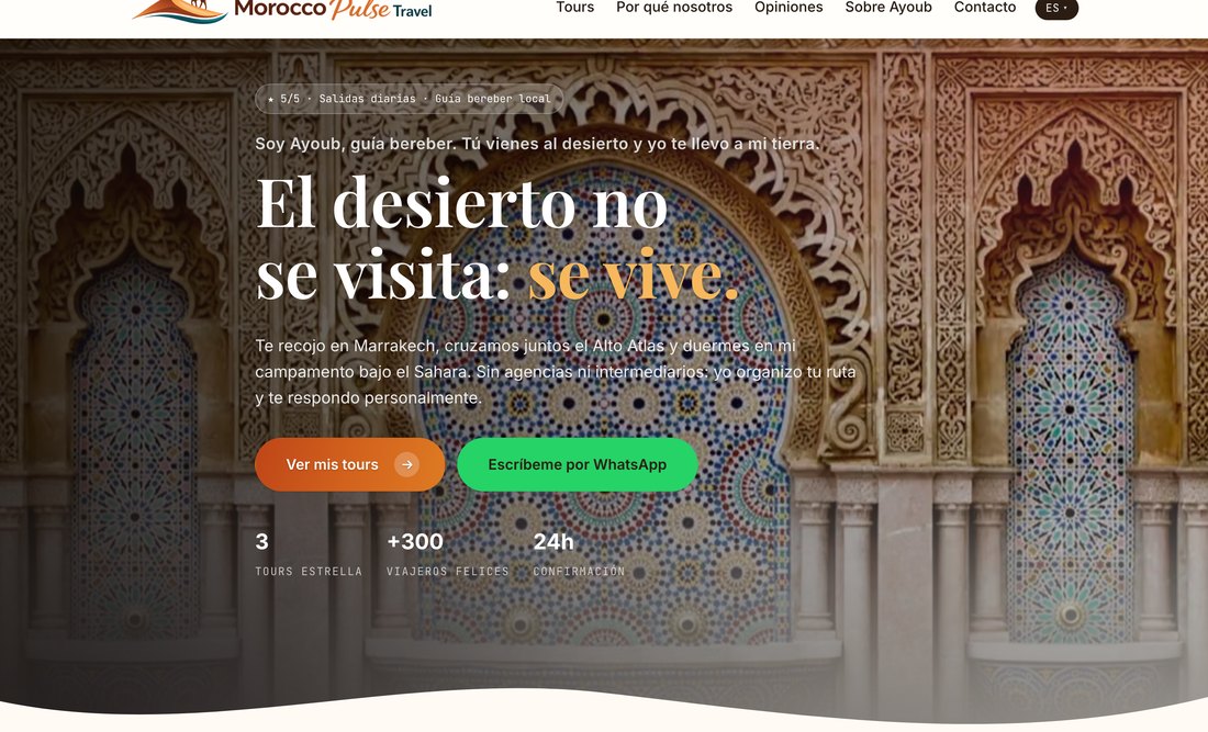 Web de Morocco Pulse Travel que hicimos para Ayoub