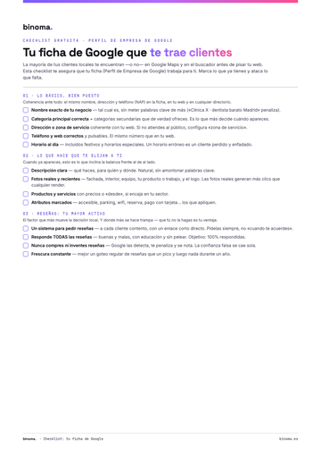Portada de la checklist «Tu ficha de Google que te trae clientes»